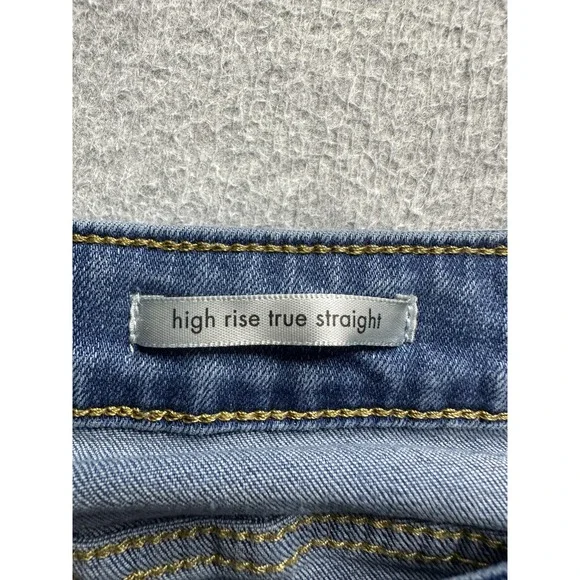 Wrangler Jeans Womens 18 Long Blue High Rise True Straight Stretch Denim Zip Fly